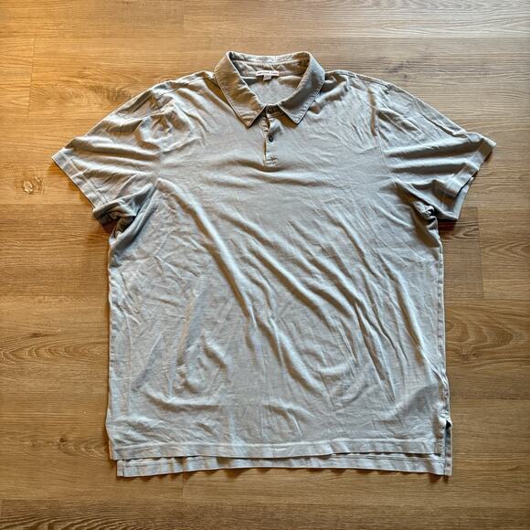 Standard James Perse Polo Shirt Mens Size 4 (XL) Blue Short Sleeve Made In USA - Picture 1 of 6